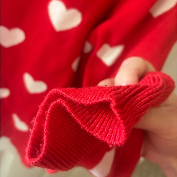 Marled Red Sweater with White heart Accents - Picture 8 of 8